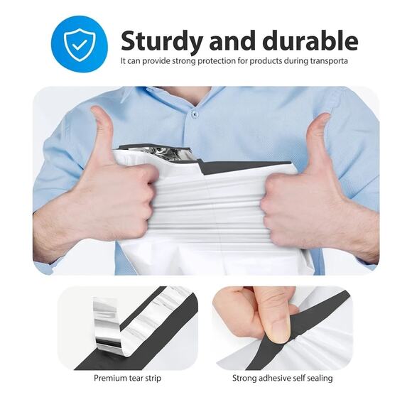 25pcs Poly Mailers 14.5"×19" inch WHITE- Premium shipping Bag - Picture 2 of 3